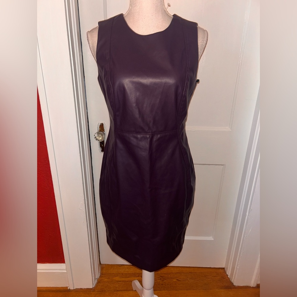 Womens Calvin Klein dark Purple/eggplant color faux Leather NWT size 8 - Picture 1 of 12